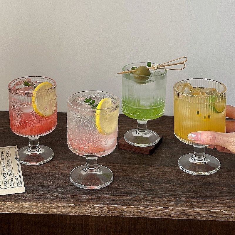 Wine Mix With Beer - 4 pçs conjunto vintage em relevo