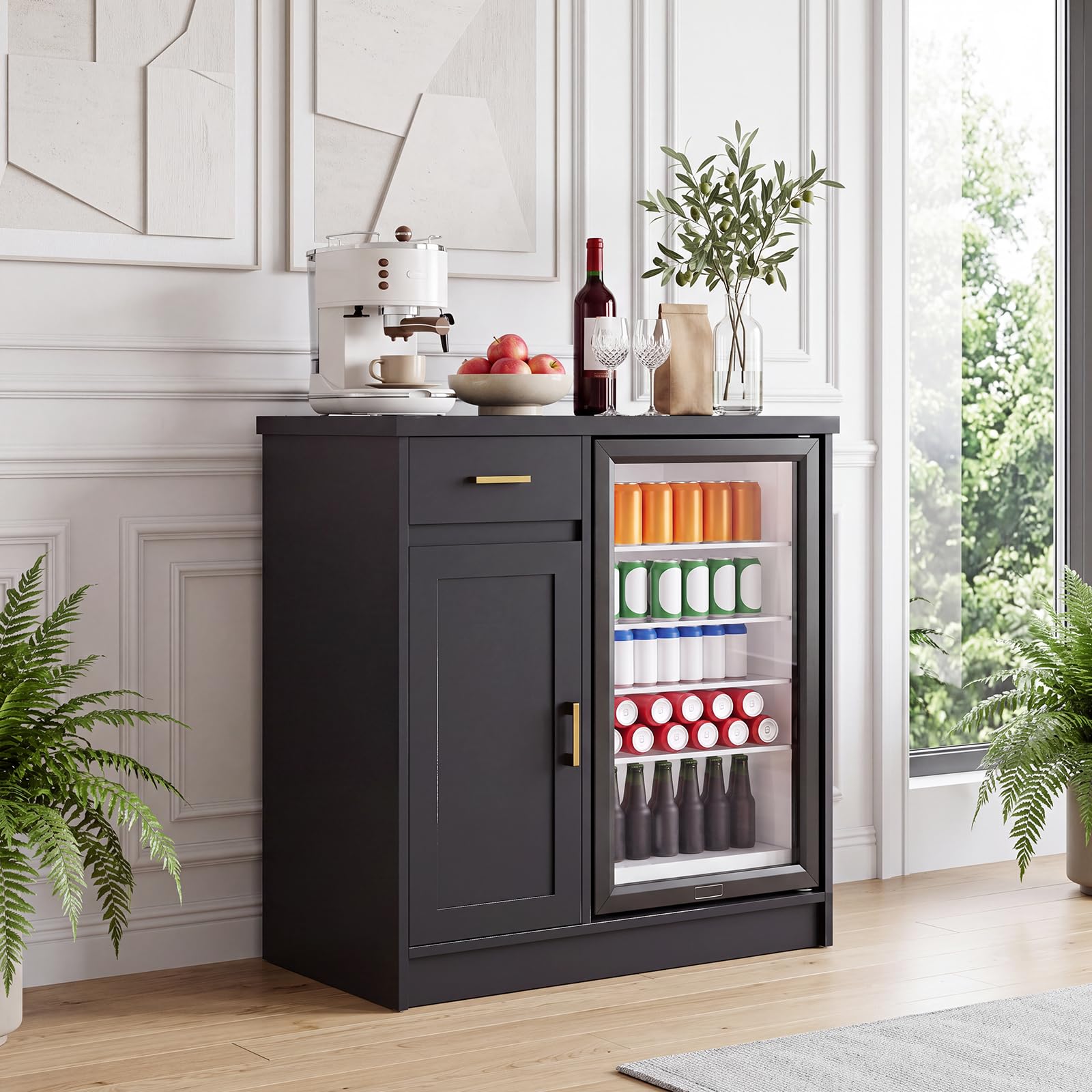 Wine Beer Refrigerator - Armário de Bar Estilo Fazenda de
