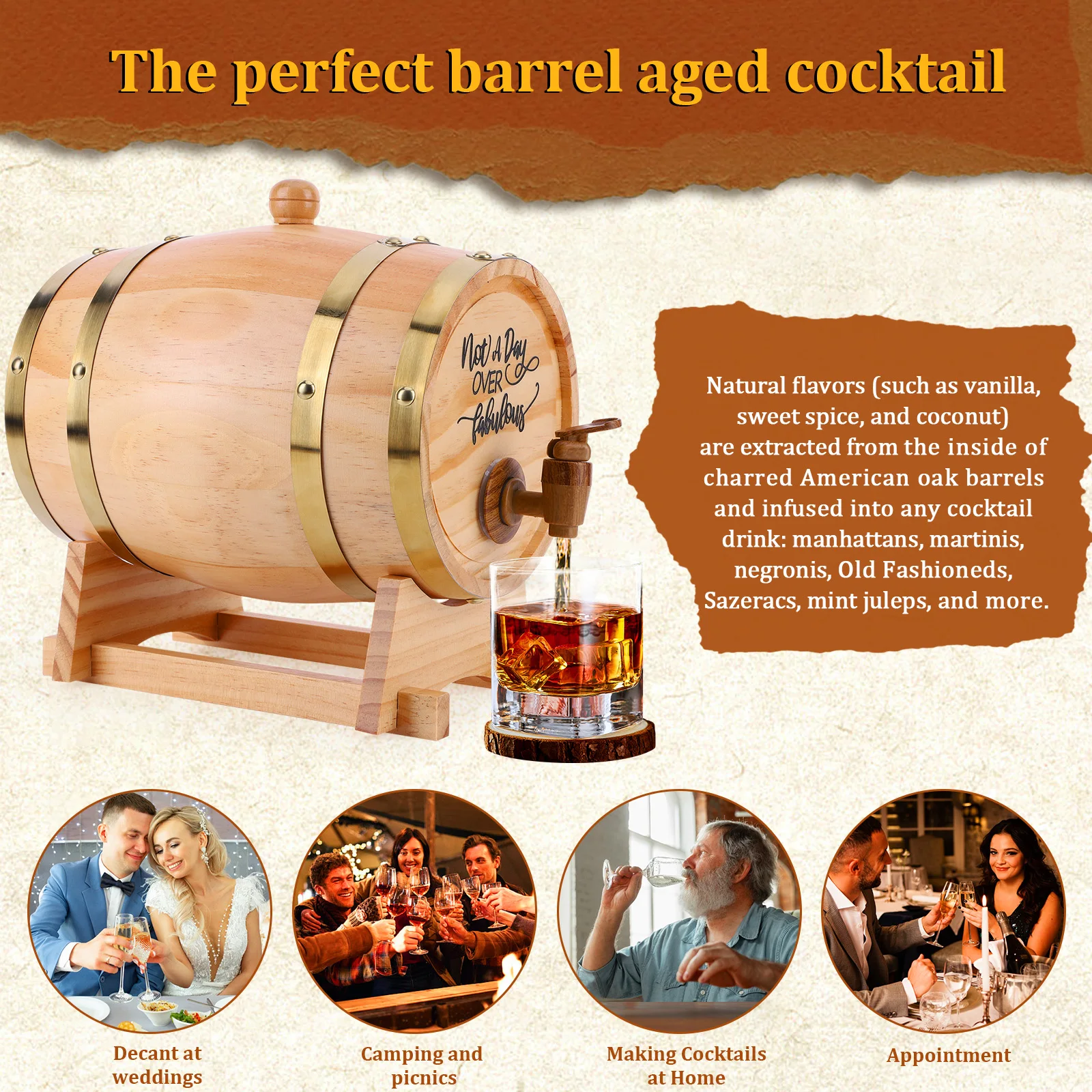 Barril de uísque de madeira 3l - Wine Beer Cocktail avaliação e preço