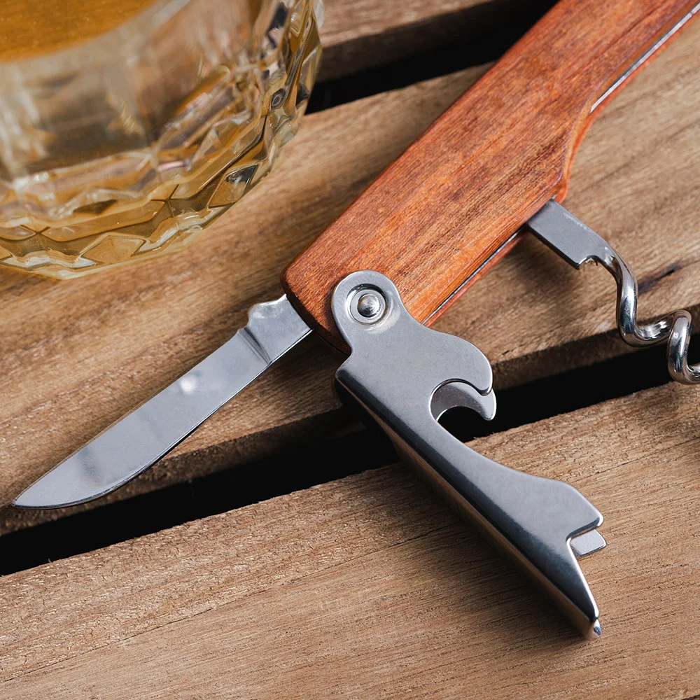 Abridor de vinho com cabo de m - Wine Beer Logo avaliação e preço